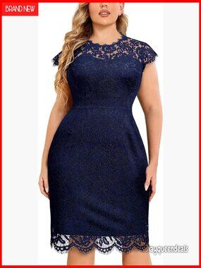 Women's Retro Lace Sleeveless Plus Size Formal Evening Prom Dress